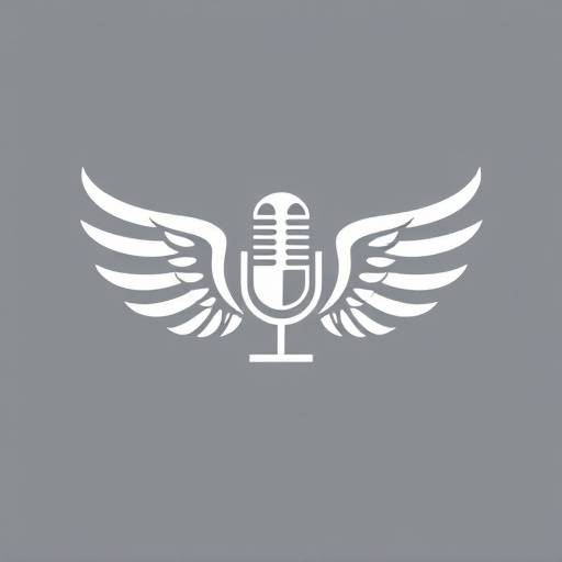 Logotipo estilizado da Eloqu√™ncia Brasileira com um microfone e asas.